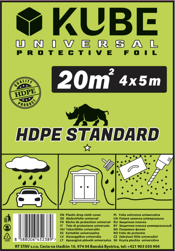 Zakrývacia fólia STANDARD 4x5m, 5 mic.